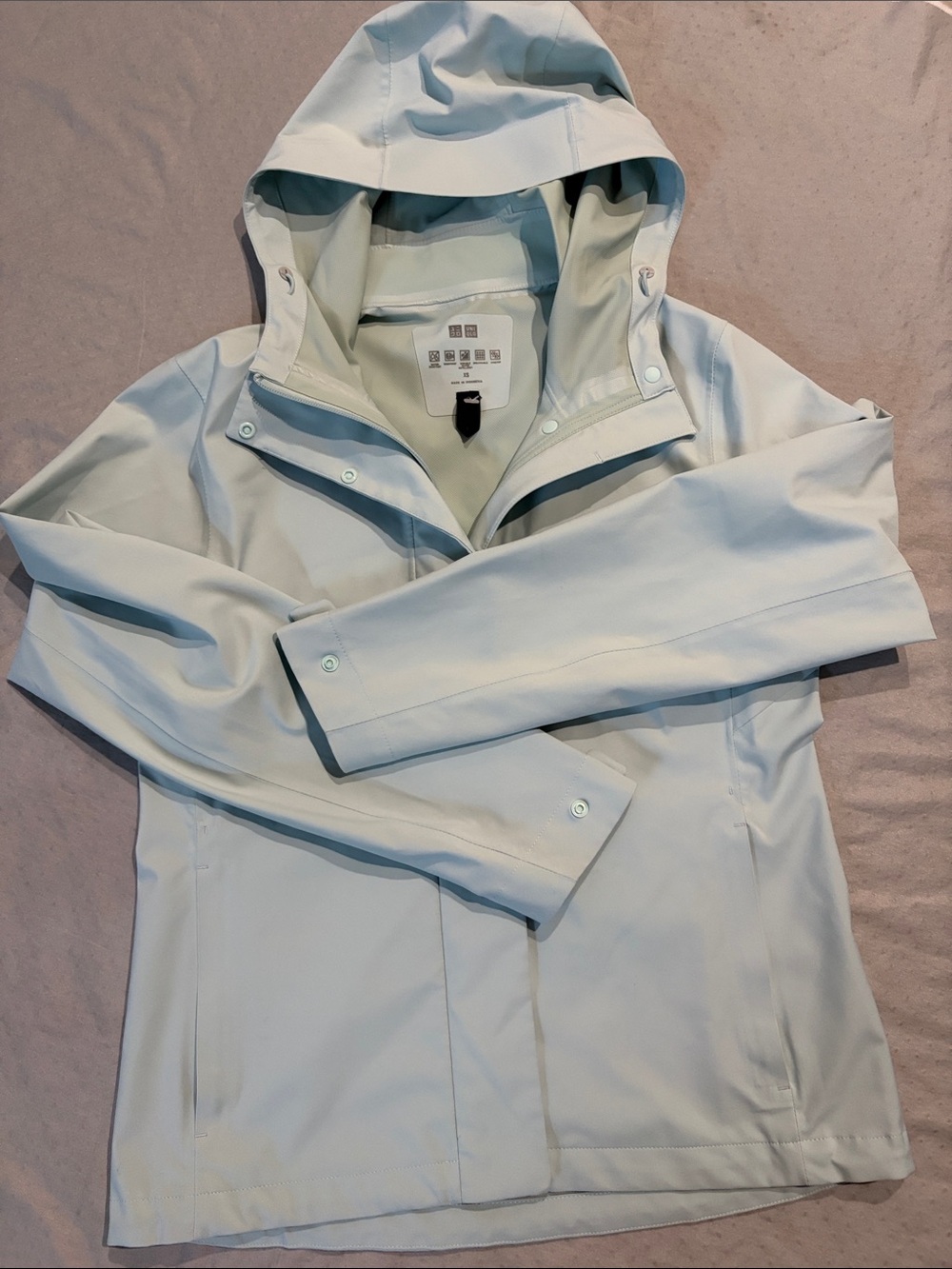 Uniqlo Light Blue Hooded Utility Jacket